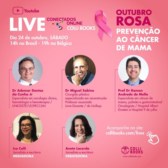 Editora Colli Books promove live em apoio à campanha Outubro Rosa