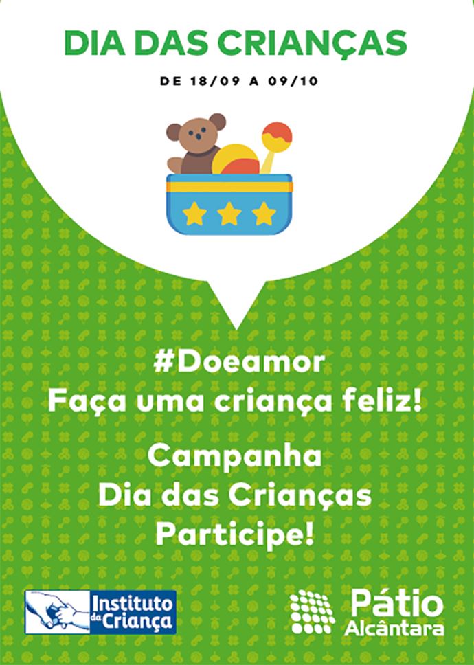 Pátio Alcântara celebra Dia das Crianças com ação social e evento infantil gratuito