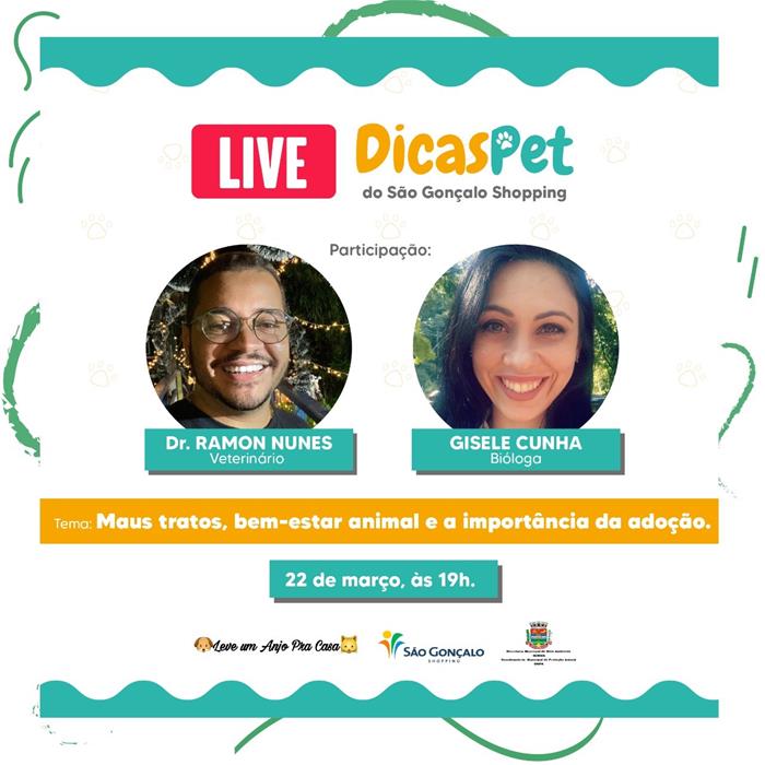 São Gonçalo Shopping promove live sobre cuidados com os pets