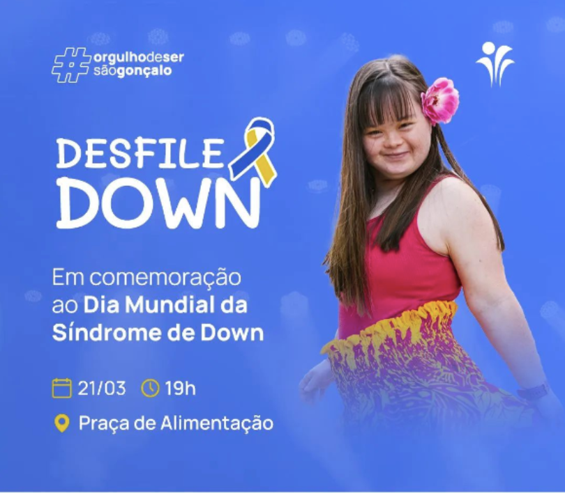 Crianças com Síndrome de Down desfilam no São Gonçalo Shopping