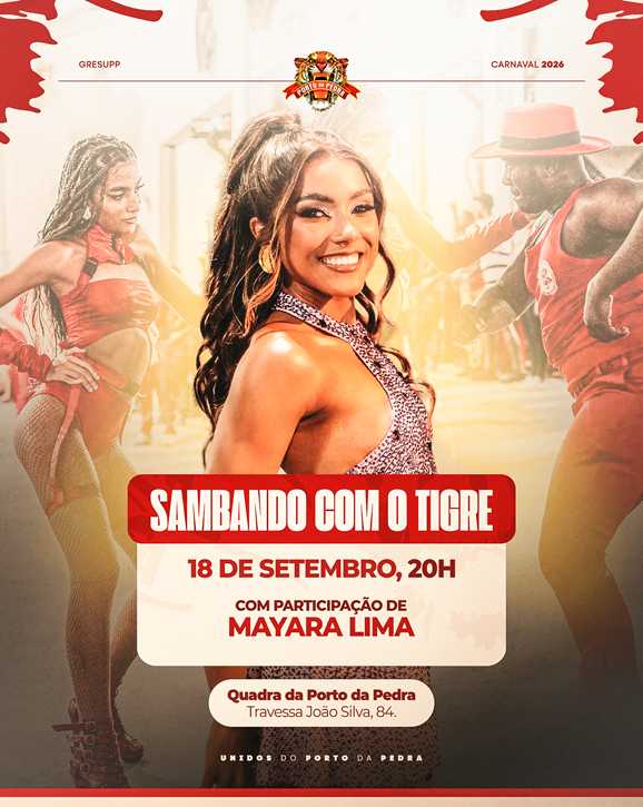 Mayara é a atual Rainha de Bateria da escola de samba Paraíso do Tuiut
